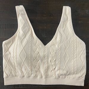 Gilly Hicks Cream Cable-Knit Bralette